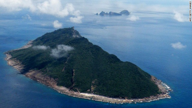 This aerial shot taken on September 15, 2010 shows the disputed islands known as Senkaku in Japan and Diaoyu in China in the East China Sea.