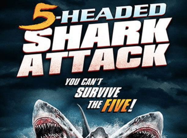5 headed shark attack poster