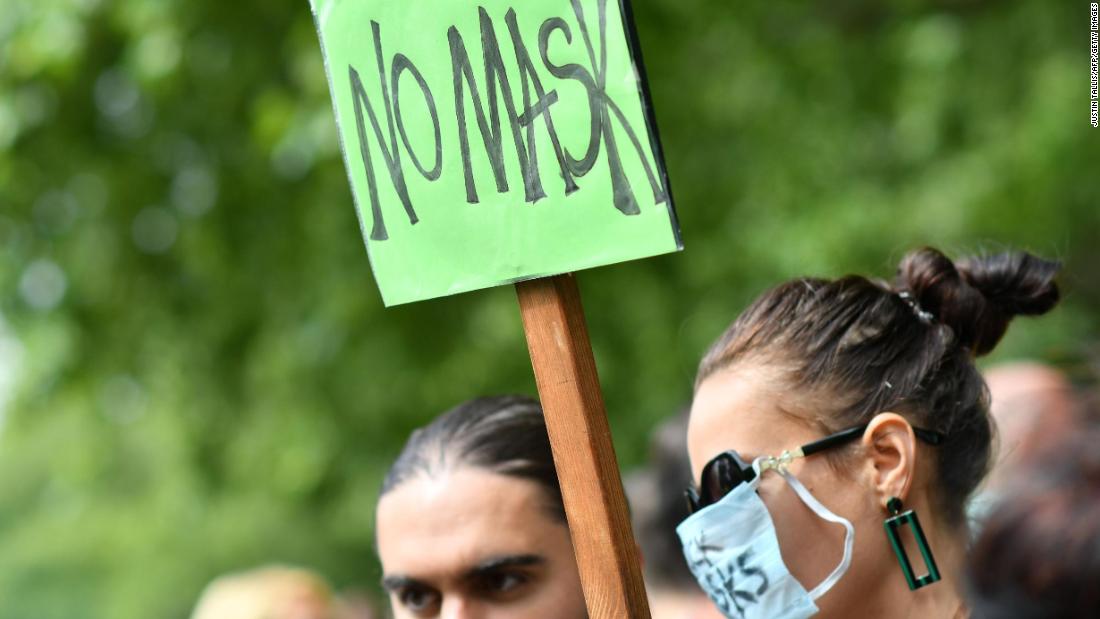 Anti-mask protests: Hundreds of people, some wearing masks, protested against mask-wearing in London
