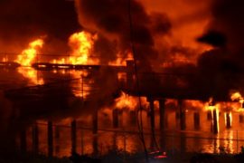 Section of New Westminster’s Pier Park likely ‘completely destroyed’ by massive fire: Mayor