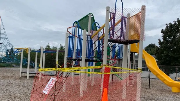 'Who steals a slide?' Burnaby RCMP asks after playground theft