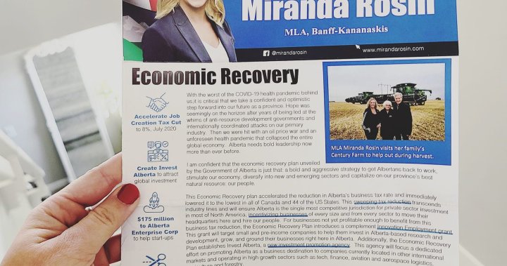 MLA flyer claiming ‘worst of COVID-19 pandemic behind us’ sent in September: UCP