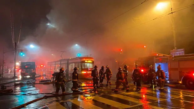 Toronto Fire attending five-alarm blaze at abandoned building