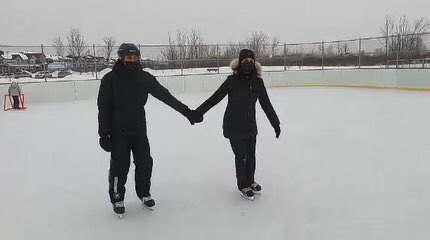 Hand in hand: Vince Malt skates on the ice with his wife Joanna (Photo: private)