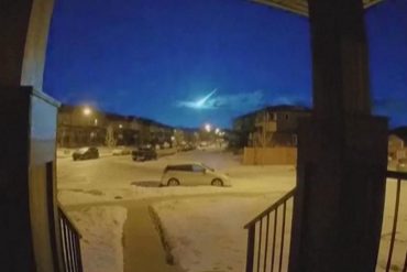 Meteorites illuminate the night sky over canada