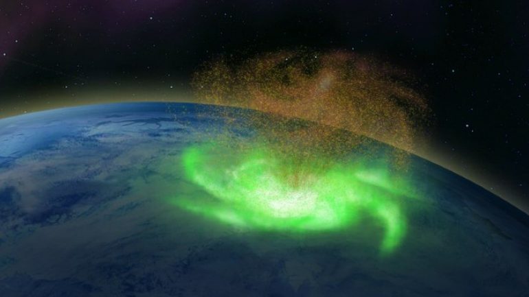 North Pole: Space cyclone rains electrons