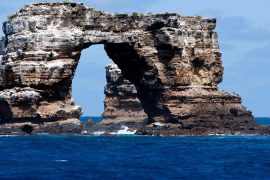Natural erosion: Darwin's arch rock formation collapsed off the coast of the Galápagos Islands