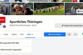 "Sporty Thuringia" now has 1000 Facebook subscribers.  sport