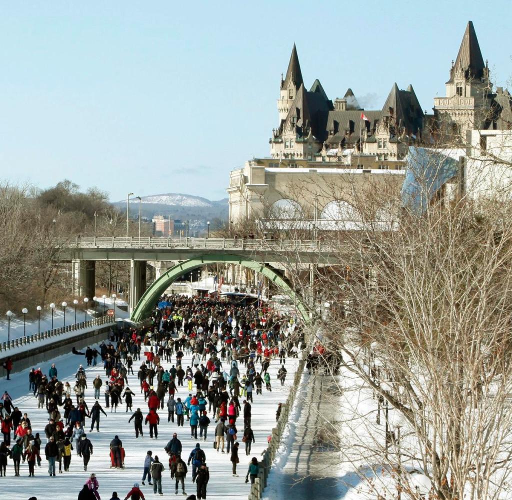 Ontario, Canada: The ice rink on the Rideau Canal is 7.8 kilometers long