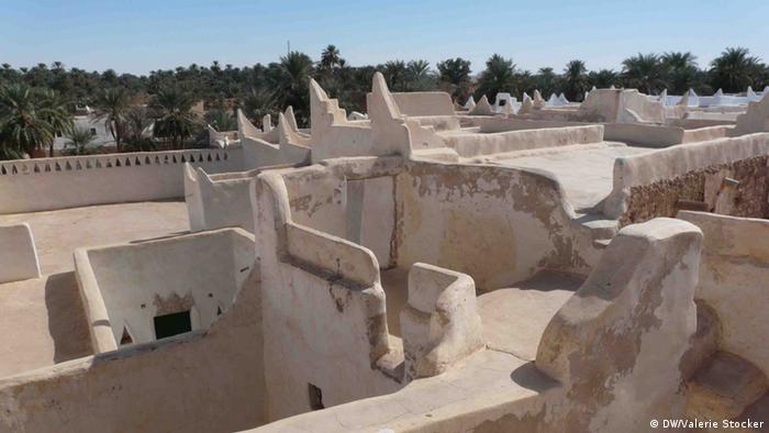 Traditional house in Ghadames, Libya.  white color protects from heat
