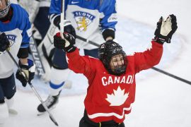 Canada beat Finland 5-3 in the opening game of the Women's World Hockey League