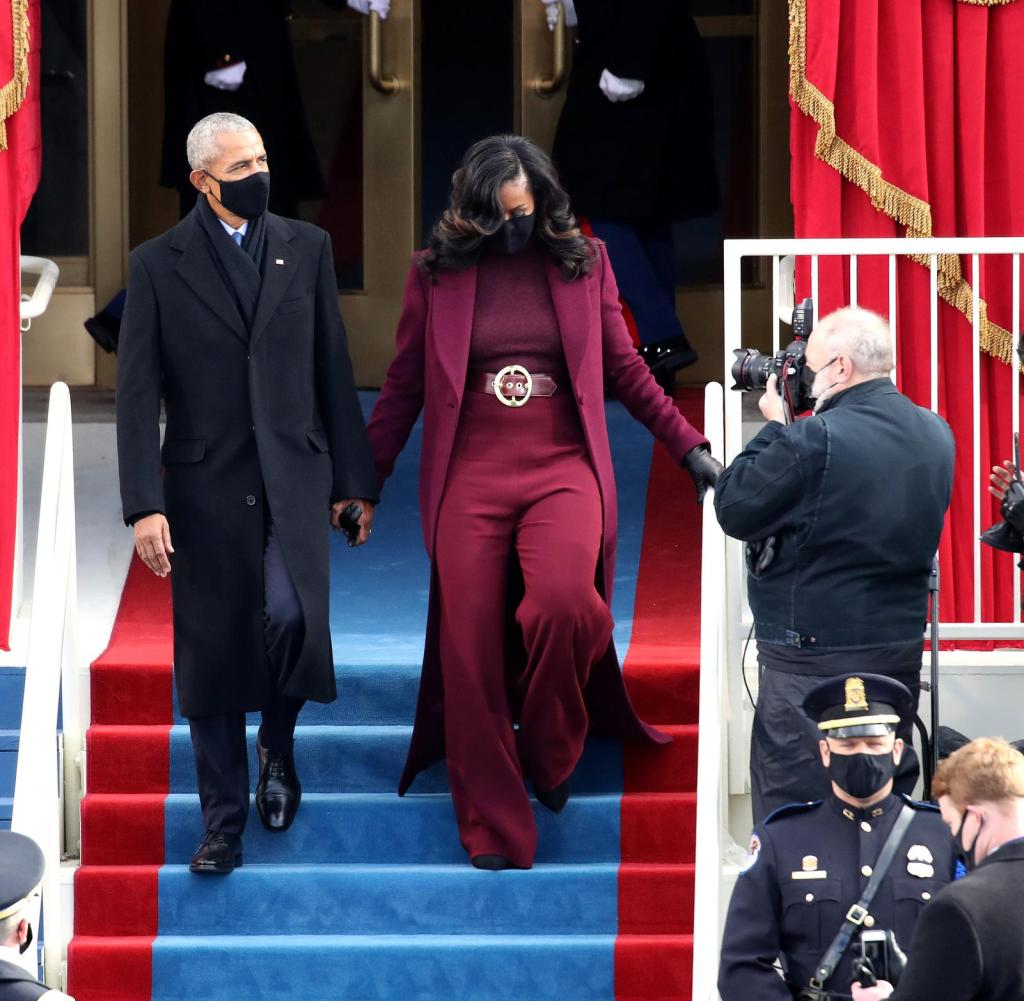 There are some similarities: Michelle Obama also has a red baggy look