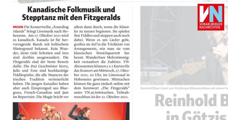 Canadian Folk Music and Tap Dancing with the Fitzgeralds - Vorarlberger Nachrichten