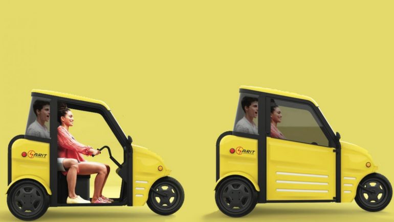 Small Electric Car Sarit: To get to work and back in a one-and-a-half seater