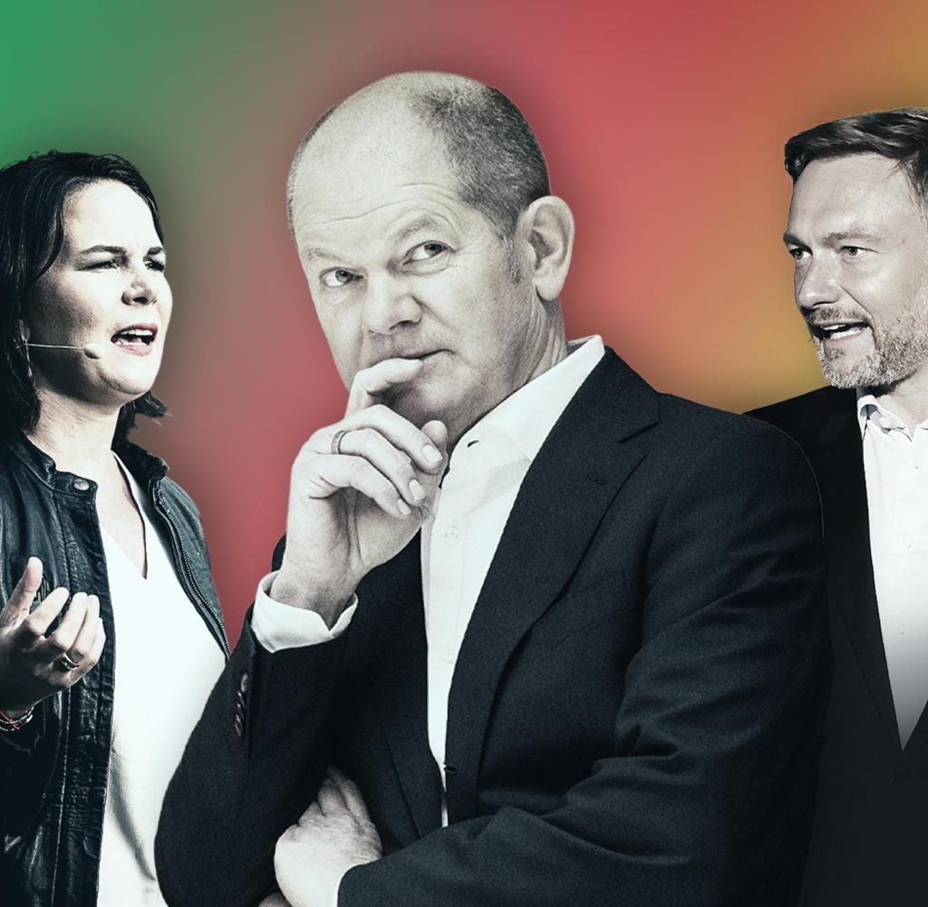 Great potential for controversy: Chancellor candidates Olaf Scholz (centre), Annalena Barbock, Christian Lindner