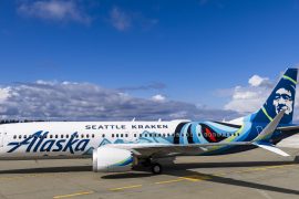 Exclusive paintwork: Alaska paints ice hockey octopus on Boeing 737 MAX