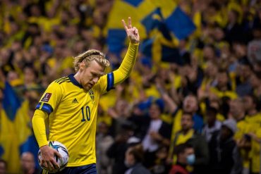 RB Leipzigs Emil Forsberg brachte seine Schweden im WM-Qualispiel gegen den Kosovo auf die Siegerstraße.