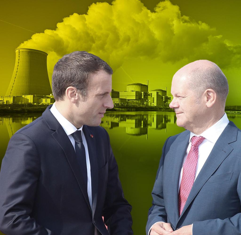 Opposing stances on nuclear energy: Emmanuel Macron and Olaf Scholz