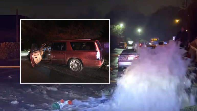 SUV driver blows hydrant - and triggers costly flooding
