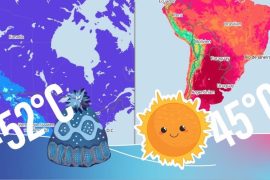 Extreme temperatures on one continent: heat wave in Argentina against megafrost in Canada