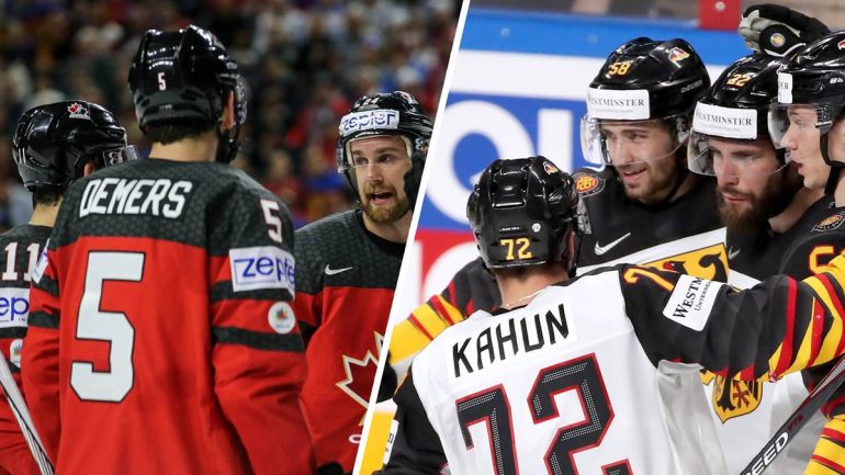 Das deutsche Eishockey-Team trifft im ersten Gruppenspiel auf den Rekordsieger Kanada.