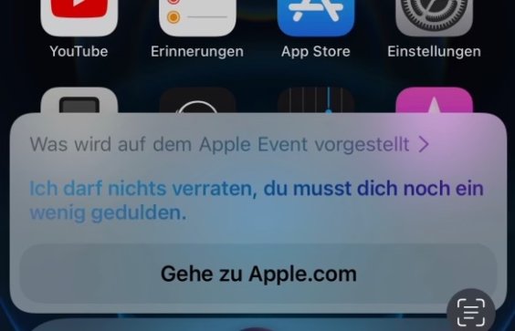 Siri asked about an Apple event - screenshot