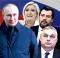 So far, they have stood loyally by Vladimir Putin's side (from left): Marine Le Pen, Matteo Salvini and Viktor Orbán.
