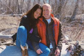 After aphasia shock: Bruce Willis in the woods with Emma