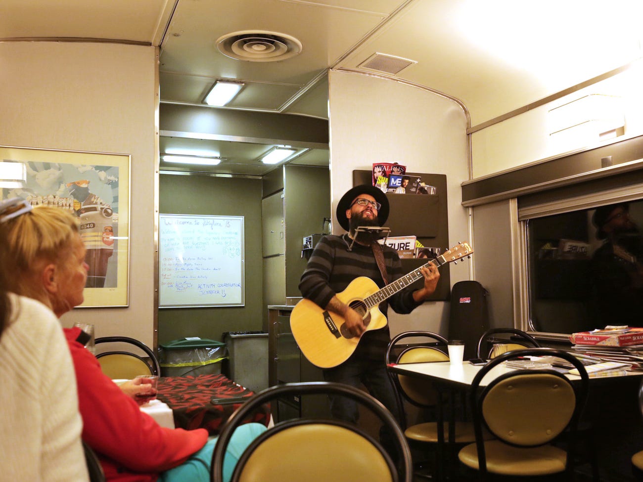 Andy do Rego gave a concert in our compartment.