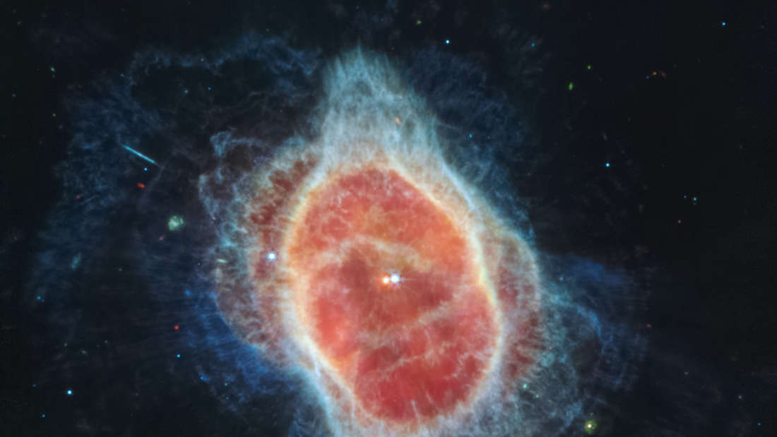 There must be a dying star in the center of the Southern Ring Nebula.  But thanks to the James Webb Space Telescope and its unique infrared vision, we now know that's not entirely true: There are two stars at the center of the nebula.  The space telescope could only see another star thanks to its infrared vision.
