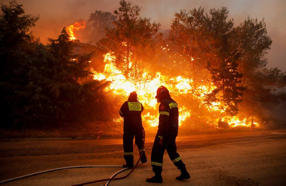 In Athens, firefighters keep fighting small and big fires