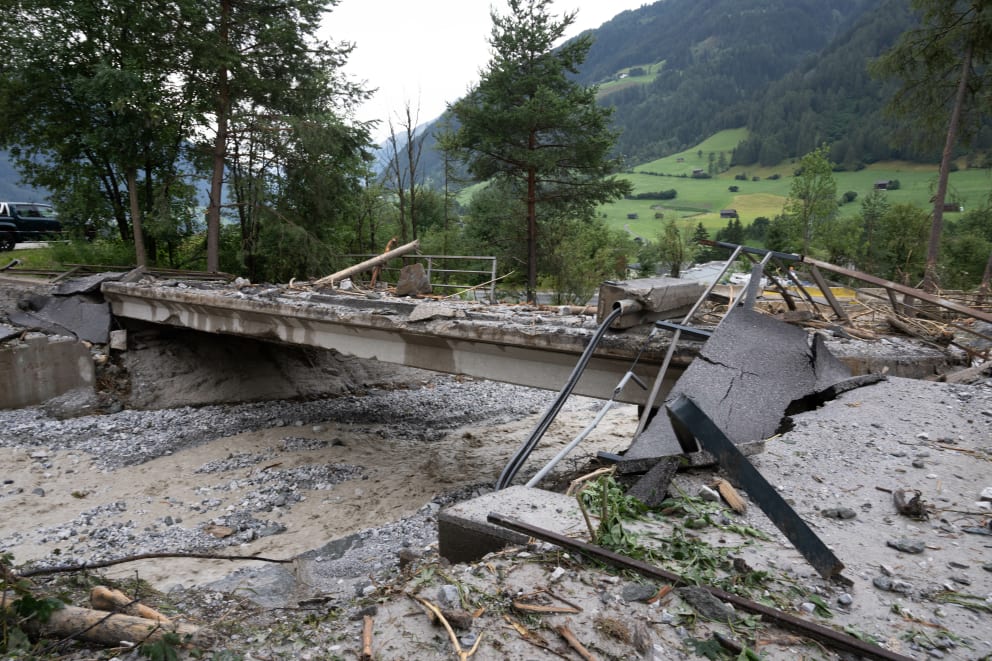The extent of the devastation is huge: landslides have destroyed this road