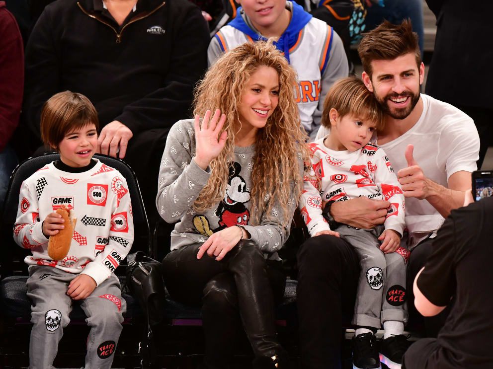Shakira with PK and her sons
