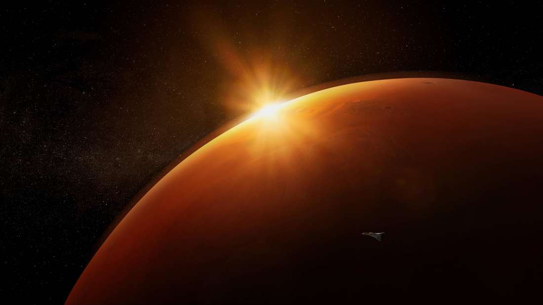 Researchers are looking for liquid water on Mars.  (icon picture)