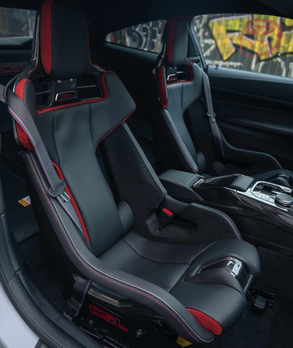 Lightweight bucket seats provide needed lateral support