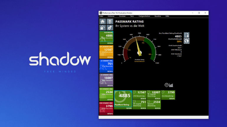 Shadow Cloud Gaming: RTX A4500 .  Tried Windows PC with