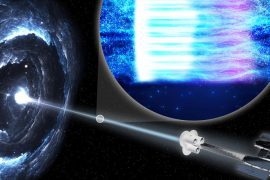 The strong pressure wave on the black hole accelerates the particles