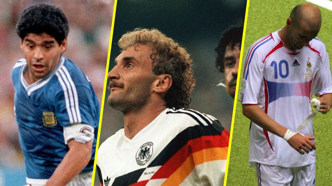 Diego Maradona, Rudi Voller and Zinedine Zidane. 